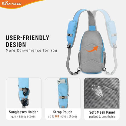 SKYSPER Sling Bag RFID Cross Body Bag Recycled Crossbody Backpack Travel Daypack - Image 4
