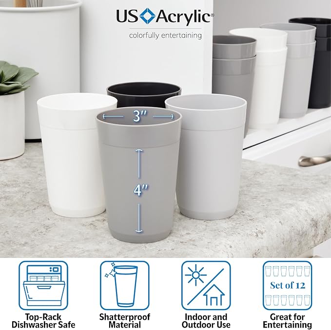 US Acrylic Newport 10 ounce Unbreakable Plastic Stackable Juice Tumblers in - Image 3