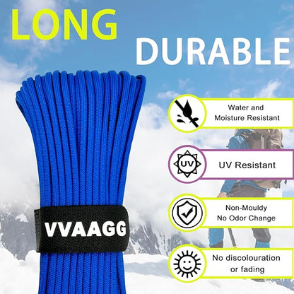 VVAAGG 1000 Paracord Rope 200FT, 4mm Utility Parachute Cord 12 Strand Nylon Rope - Image 3
