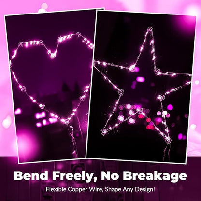 ZSJWL 30 Pack Pink Fairy Lights Battery Operated, 7Ft 20LED Mini String Light - Image 4