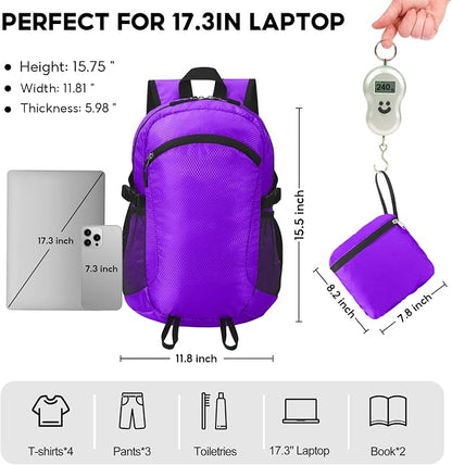 Small Hiking Backpack 15L Travel Lightweight Hiking Packable Daypack - Image 3