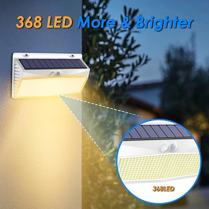Peasur 2 Pack 368 LED Solar Lights Outdoor Motion Sensor, Solar Fence - Image 4