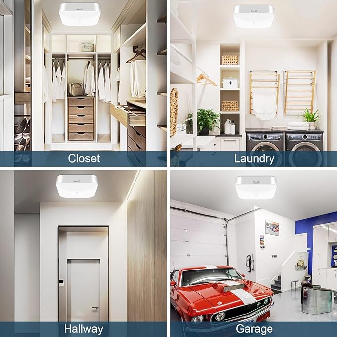 Rechargeable Motion Sensor Closet Light, Rechargeable Battery Operated Ceiling - Image 4
