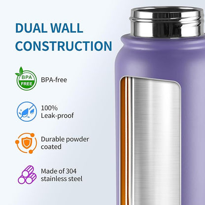 GOPPUS Insulated Water Bottle 20oz Stainless Steel BPA-Free Sports Bottle Ideal - Image 4
