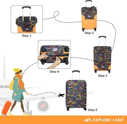Explore Land Travel Luggage Cover Suitcase Protector Fits 23-26 Inch Case - Image 5