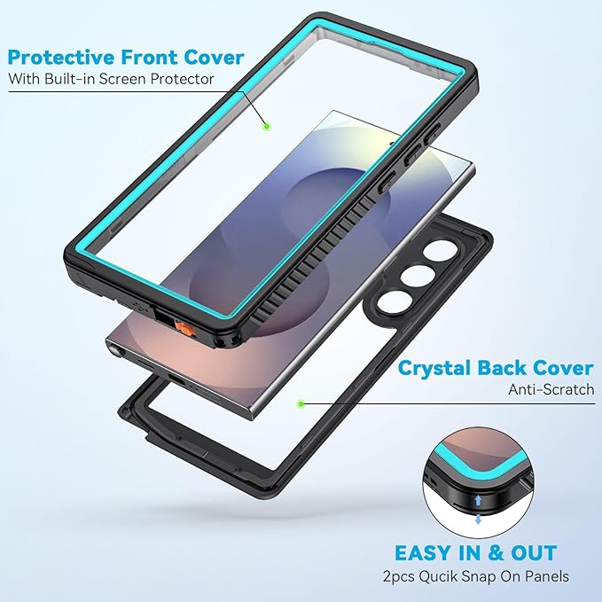 Lanhiem for Samsung Galaxy S25 Ultra Case, IP68 Waterproof Dustproof, Built-in - Image 4