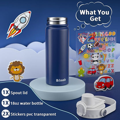 baab 18oz Kids Water Bottle, Insulated Kids Water Bottle - Image 7