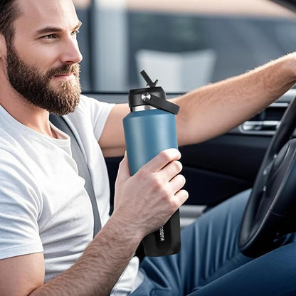 HYDROWION 32 oz Insulated Water Bottle, Car Water Bottle Holder - Image 7