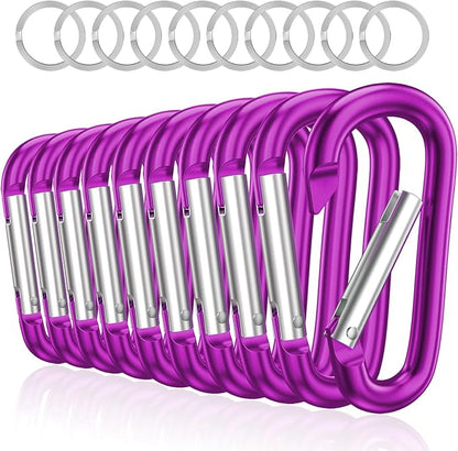 sprookber 3" Aluminum Carabiner D Ring, Caribeener Clips, Spring Snap Hook by Sprookber