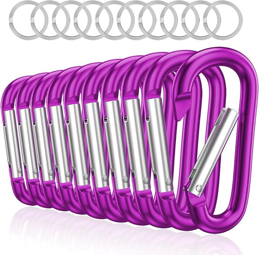 sprookber 3" Aluminum Carabiner D Ring, Caribeener Clips, Spring Snap Hook by Sprookber