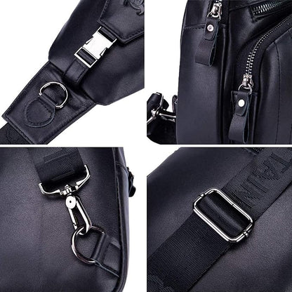 Hebetag Leather Sling Bag Crossbody Backpack - Image 5