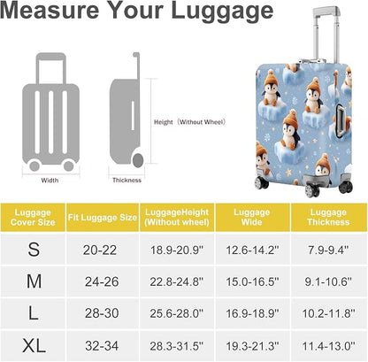 ANNA QUEEN Winter Penguin Luggage Cover, Cute Penguin on Ice Pattern Suitcase - Image 5