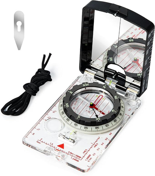 Orienteering Compass with Sighting Mirror by Nihtdoy