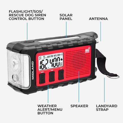Midland - ER310PRO, Portable Emergency Bluetooth Weather AM/FM Radio - Image 4