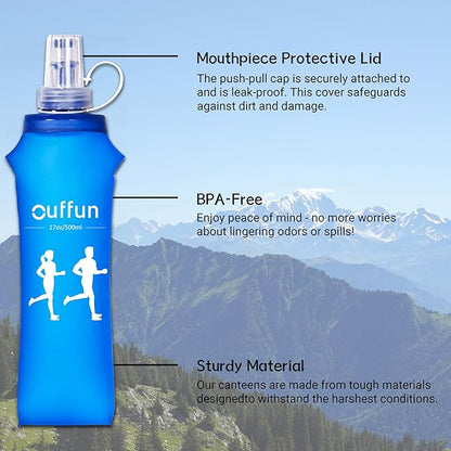 2 Pack Soft Water Bottle, TPU Collapsible Flask Foldable Bottles - Image 5