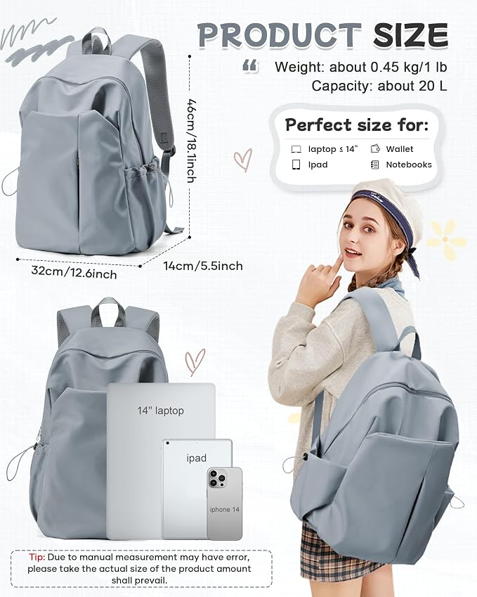 Small Backpack for School Girls Kids Women, Waterproof Bookbag Cute High School - Image 3