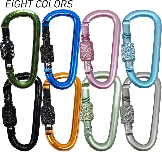 YUCHIYA 8 Pack D-Shape Carabiner Clasp - Image 6