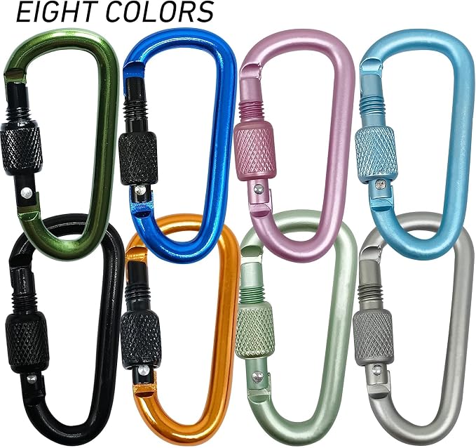 YUCHIYA 8 Pack D-Shape Carabiner Clasp - Image 7