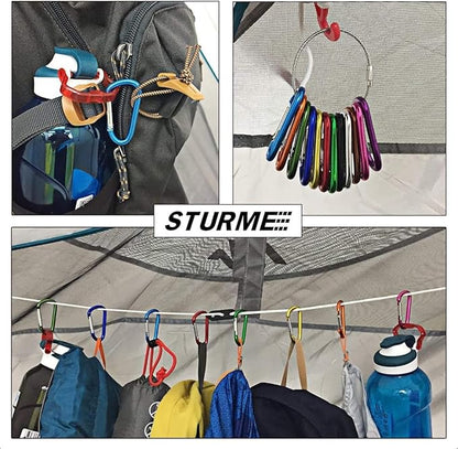 STURME 2" Aluminum D Ring Carabiners Clip D Shape Spring Loaded Gate Small - Image 7
