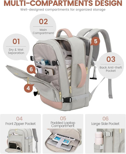 LOVEVOOK Large Travel Backpack For Women, 50L Carry On Backpack Flight Approved - Image 5