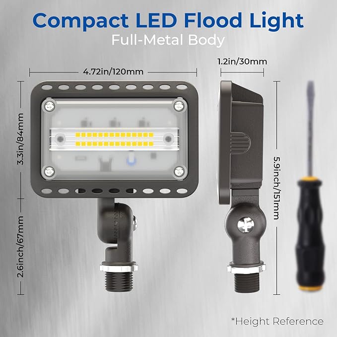 CINOTON 20W LED Flood Lights Outdoor, IP65 Waterproof Exterior Security Wall - Image 3