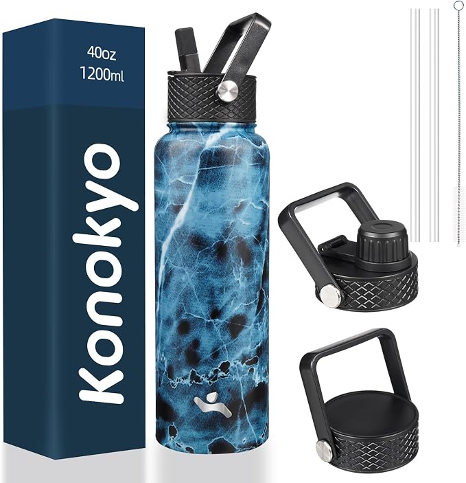 Konokyo 40oz Insulated Water Bottle Stainless Steel Sport Bottles by Konokyo