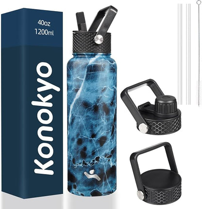 Konokyo 40oz Insulated Water Bottle Stainless Steel Sport Bottles by Konokyo