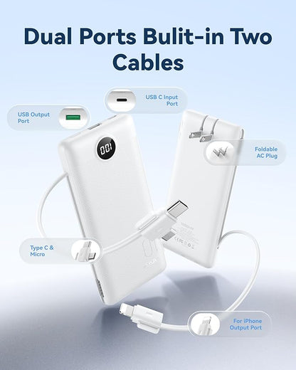 VRURC Portable Charger Power Bank - 10000mAh Fast Charging 22.5W PD 20W Slim - Image 2