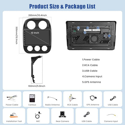 Android 15 Car Radio for Jeep Compass Patriot 2010-2016 - Image 8