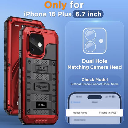 Mitywah Waterproof Case for iPhone 16 Plus, Shockproof Heavy Duty Case - Image 2