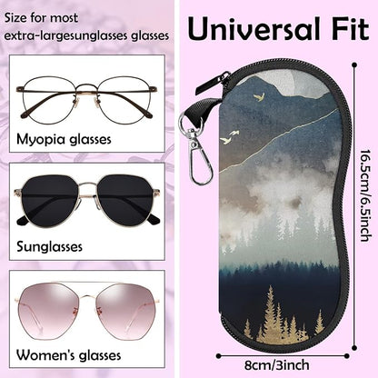 Glasses Case Sunglasses Eyeglass Soft Case Zipper Light Neoprene Pouch - Image 2