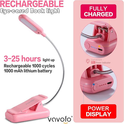 VAVOFO Rechargeable Book Light for Reading in Bed Kids, 7 LED Reading Light - Image 5