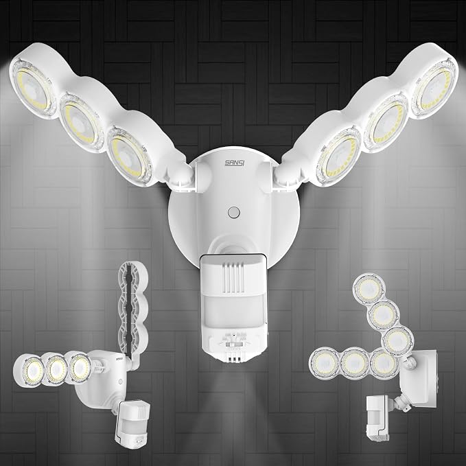 SANSI 45W 6000LM Motion Sensor Outdoor Lights, 5000K 600W Equiv LED Outdoor - Image 8