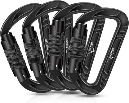 BEIFENG Heavy Duty Lightweight Locking Carabiner Clips D Ring by BEIFENG