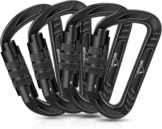 BEIFENG Heavy Duty Lightweight Locking Carabiner Clips D Ring by BEIFENG