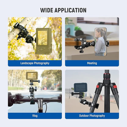 Neewer Super Clamp with Ballhead, Cold Shoe, Phone Holder and Action Camera - Image 7
