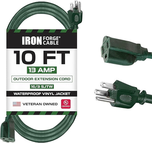 Iron Forge Cable Weatherproof 10 Ft Outdoor Extension Cord by IronForgeCable