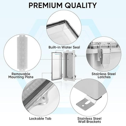 TICONN Outdoor Electrical Box Waterproof, Junction Box IP67 ABS Plastic - Image 4