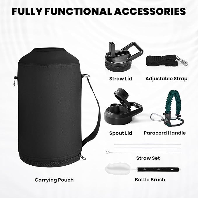 RAYMYLO One Gallon Water Bottle Insulated, Triple Walled Vacuum Stainless Steel - Image 6