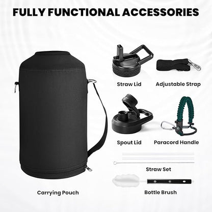 RAYMYLO One Gallon Water Bottle Insulated, Triple Walled Vacuum Stainless Steel - Image 6