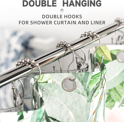 Shower Curtain Hooks Brushed Nickel Shower Curtain Rings Rust Proof, Bathway - Image 6