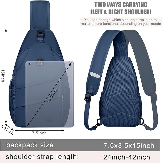 Pritent Crossbody Bags for Women Men Trendy Sling Bag Backpack Casual Chest Bag - Image 2