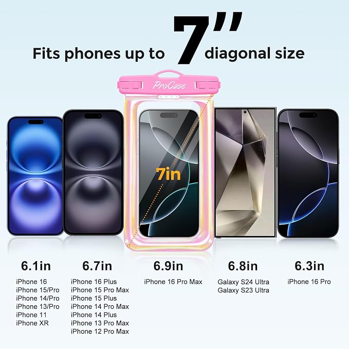 ProCase 2 Pack Floating Waterproof Phone Pouch IPX8, Universal Dry Bag Fits - Image 5