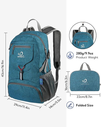 WATERFLY Small Lightweight Packable Backpack: 20l Ultra Light Foldable Travel - Image 2