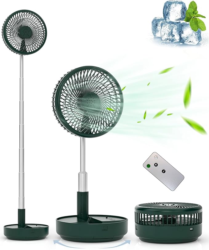 Primevolve Portable Oscillating Standing Fan, Rechargeable Battery Operated USB by Primevolve