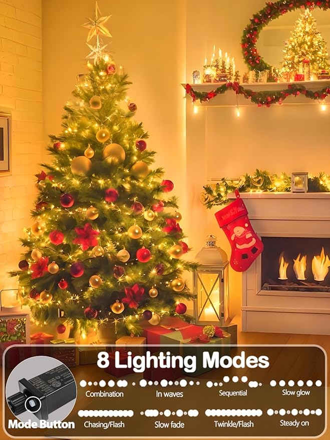 99FT 300 LED Christmas Decoration Lights Outdoor/Indoor, Memory Function & - Image 2