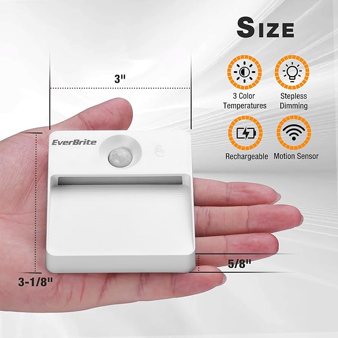 EverBrite Rechargeable Square Motion Sensor LED Night Light, Motion Activated - Image 6