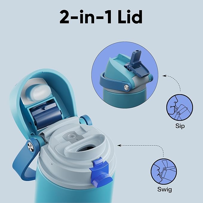 Insulated Water Bottle with Straw - Image 3
