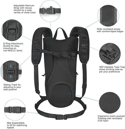 Unigear Tactical Hydration Packs Backpack 1050D - Image 3