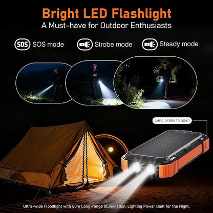 ERRBBIC Solar Charger Power Bank 49800mAh, 22.5W Portable Charger, 15W Wireless - Image 4